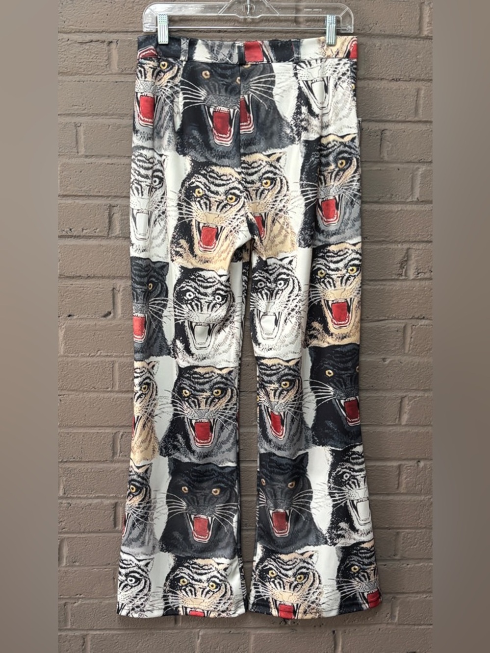 Wild Cat Print Wide Leg Pants M View 5